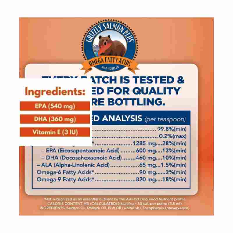 Grizzly Salmon Plus Omega Fatty Acids Supplement for Dogs