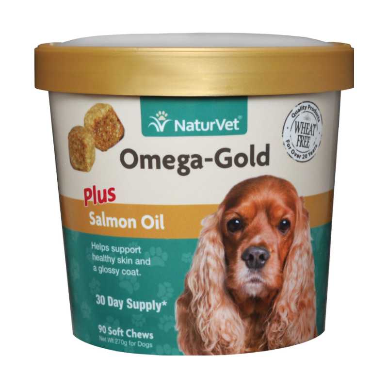 NaturVet Omega Gold Plus Salmon Oil Soft Chews for Dogs