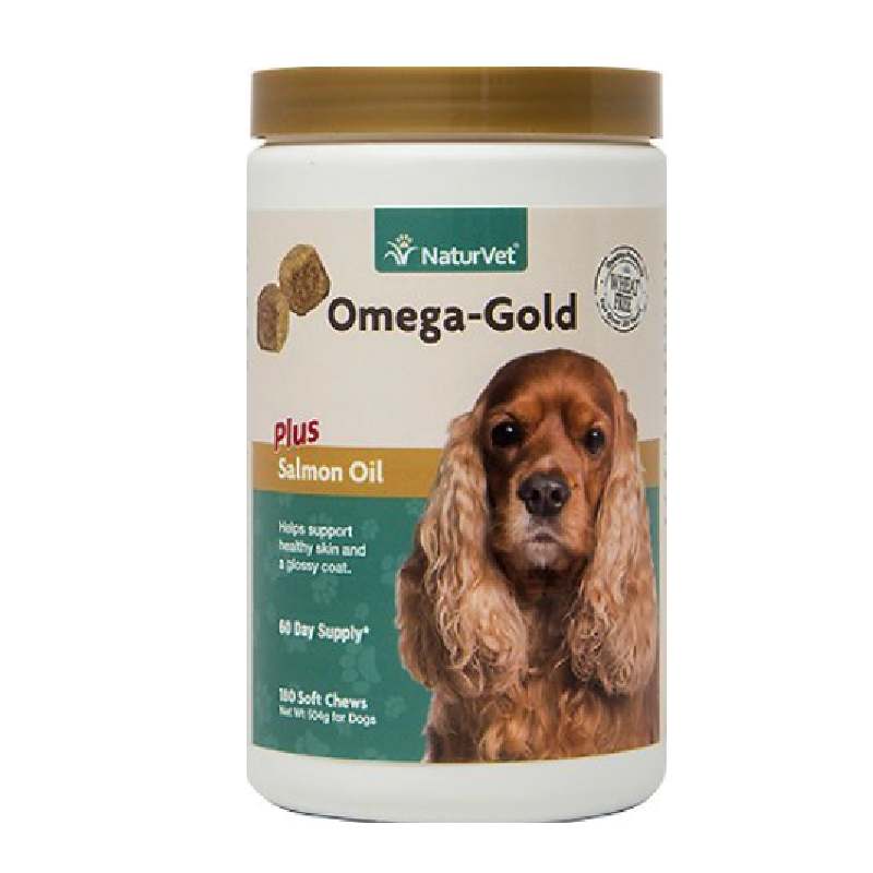 NaturVet Omega Gold Plus Salmon Oil Soft Chews for Dogs