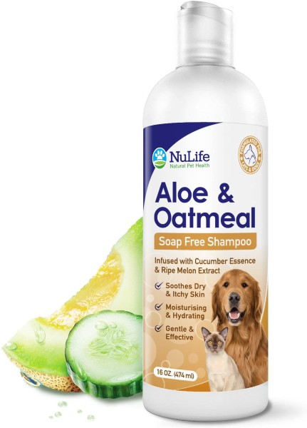 Oatmeal Shampoo For Dogs With Soothing Aloe Vera, Soap-Free