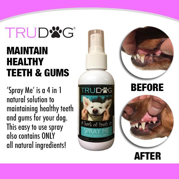 Before & After using Tru dog Dental Spray