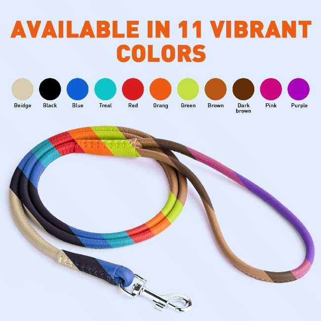 Dogline Rolled leather dog leash