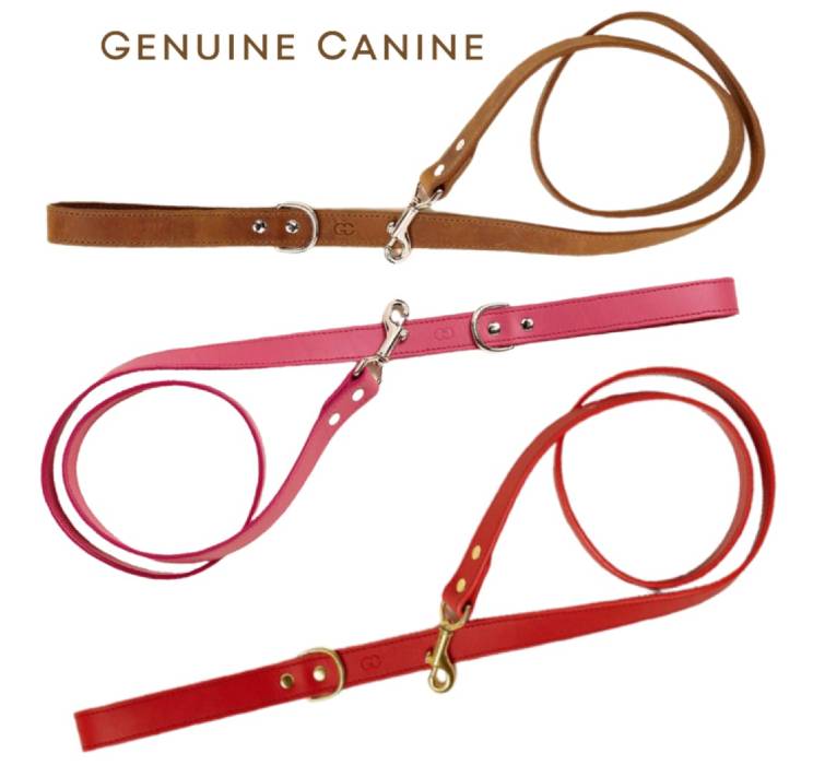 Genuine Canine Leather Leash - 4 feet or 6 feet