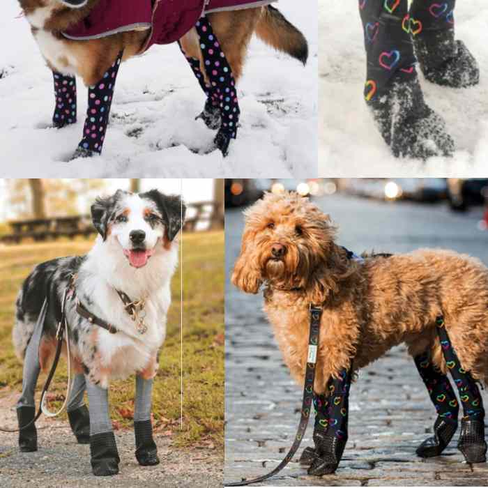 walkee paws dog leggings with waterproof boots for snow