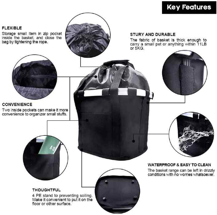 ANZOME Bike Basket For Small Dogs
