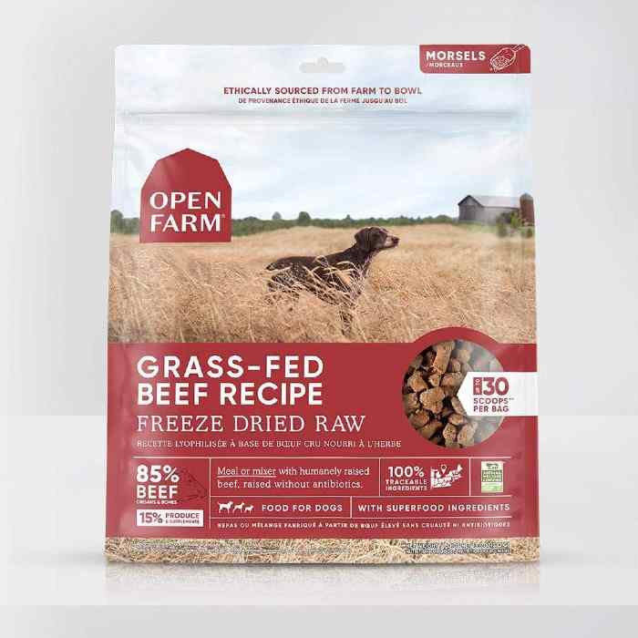 OpenFarm Freeze Dried Raw Dog Food Grass Fed Beef