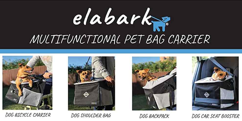 elabark Dog Carrier For Bicycle, Backpack, Car Seat, Shoulder Bag