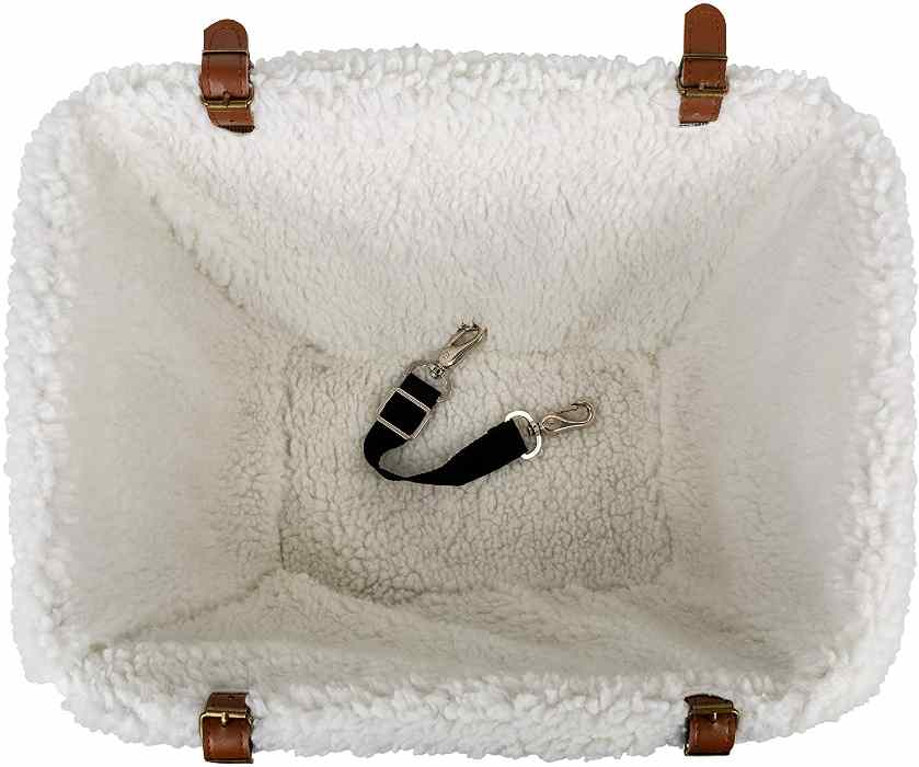 Full sheepskin liner dog basket for bike