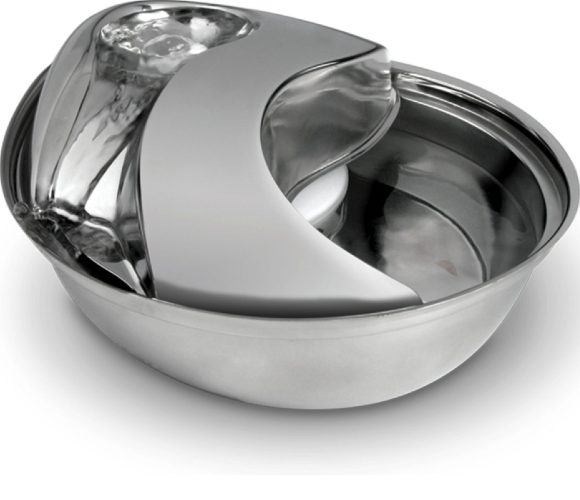 Dog water fountain - Pioneer Pet Stainless Steel Drinking Fountain Raindrop Design