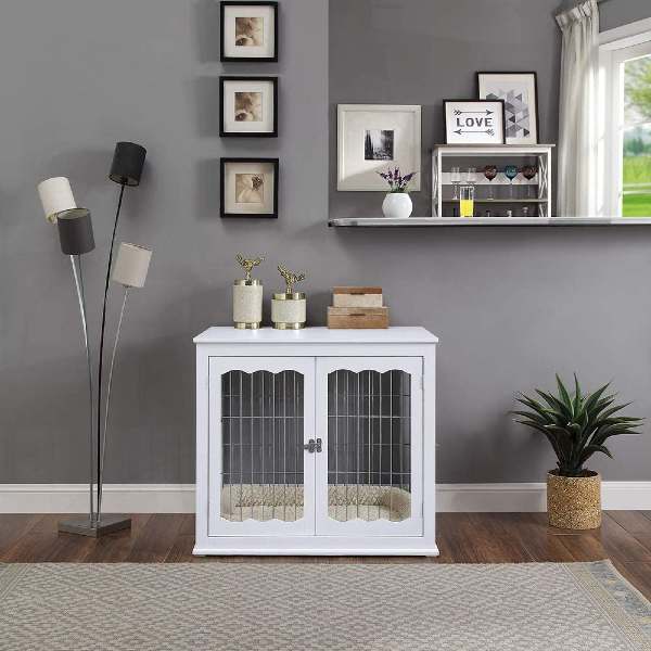 unipaws Wooden End Table Dog Kennel